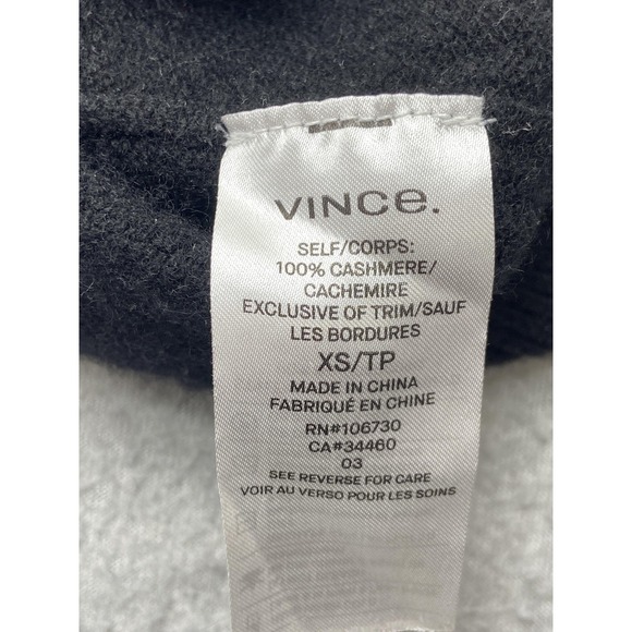 Vince Sweater Womens XS Black 100% Cashmere Crewneck Pullover Soft‎ Knit Classic - Picture 12 of 14